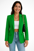 Women's Blazer - Tailored Fit with Single Button Closure