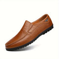 Men's Slip-On Casual Shoes - Genuine Leather, Soft Rubber Sole, Breathable
