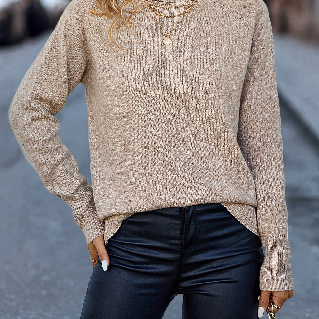 Elegant High Neck Warm Pullover Sweater for Women