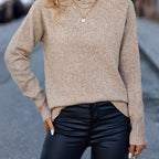 Elegant High Neck Warm Pullover Sweater for Women