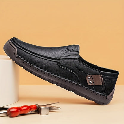 Men's Handmade Slip-On Sneakers - Comfortable Rubber Soles for All Seasons