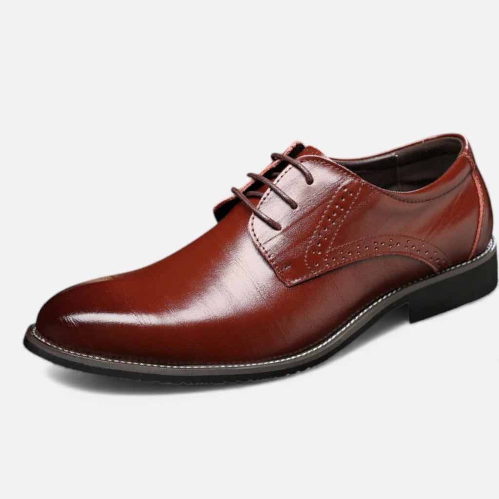 Men's Derby Shoes - Leather Lace-Up for Formal Wear and Daily Use