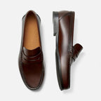 Men's Leather Penny Loafers - Genuine Cowhide - Slip-On Comfort