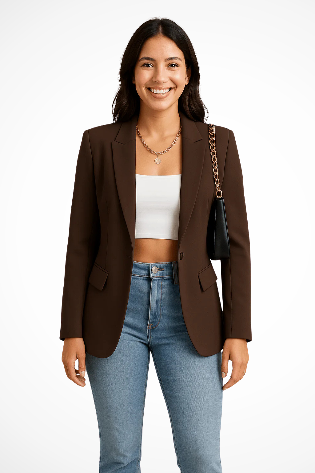 Women's Blazer - Tailored Fit with Single Button Closure
