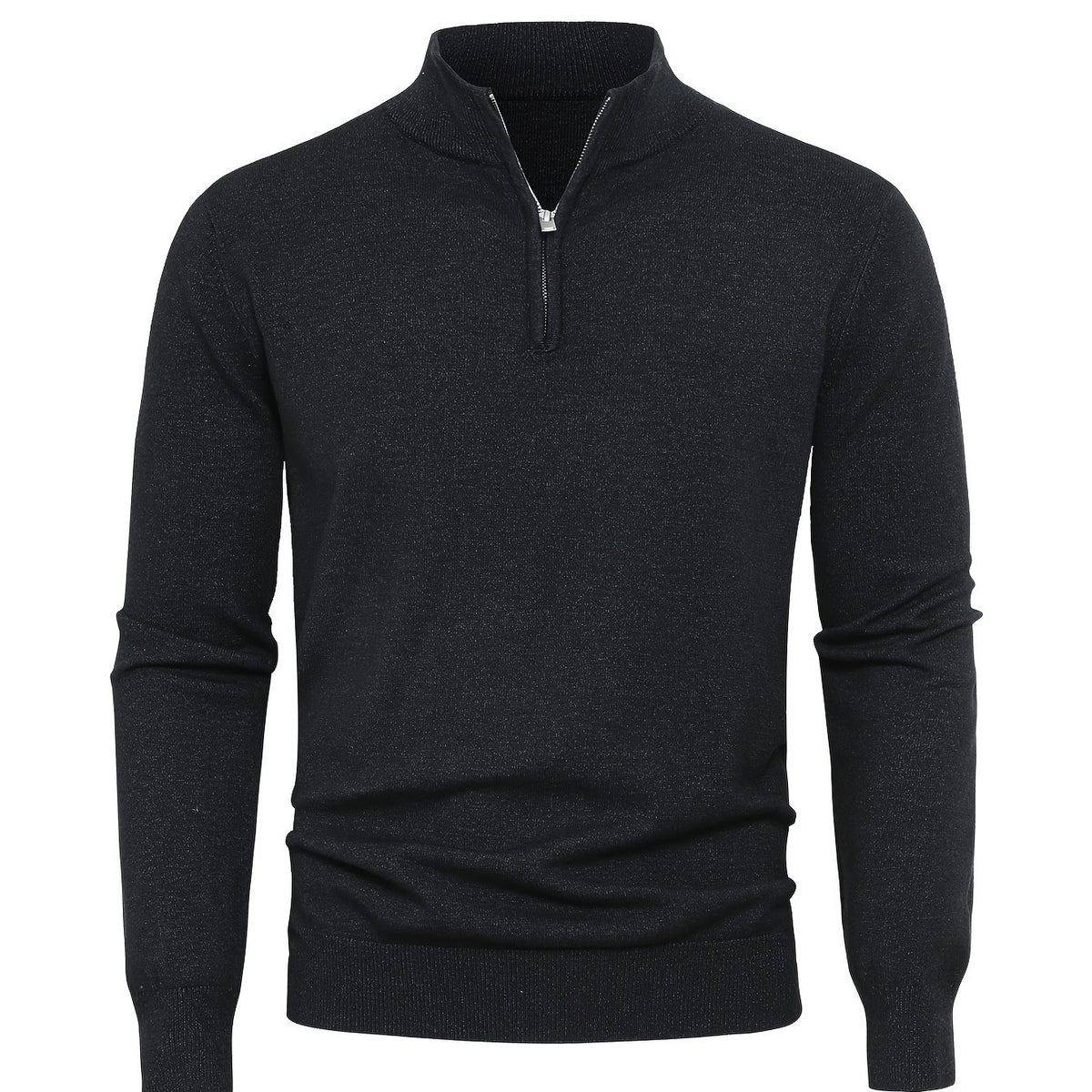 Men's Knit Zip-Front Sweater - Warm Thick Pullover for Cold Weather