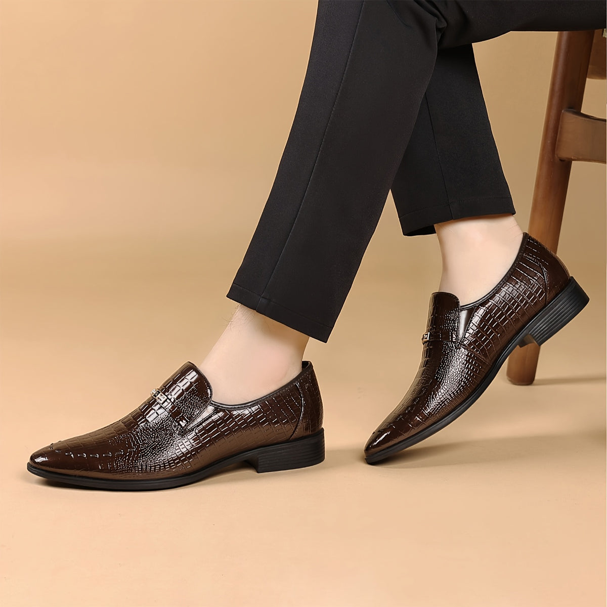 Men's Oxford Dress Shoes - Breathable Low-Top Sneakers for Business Casual