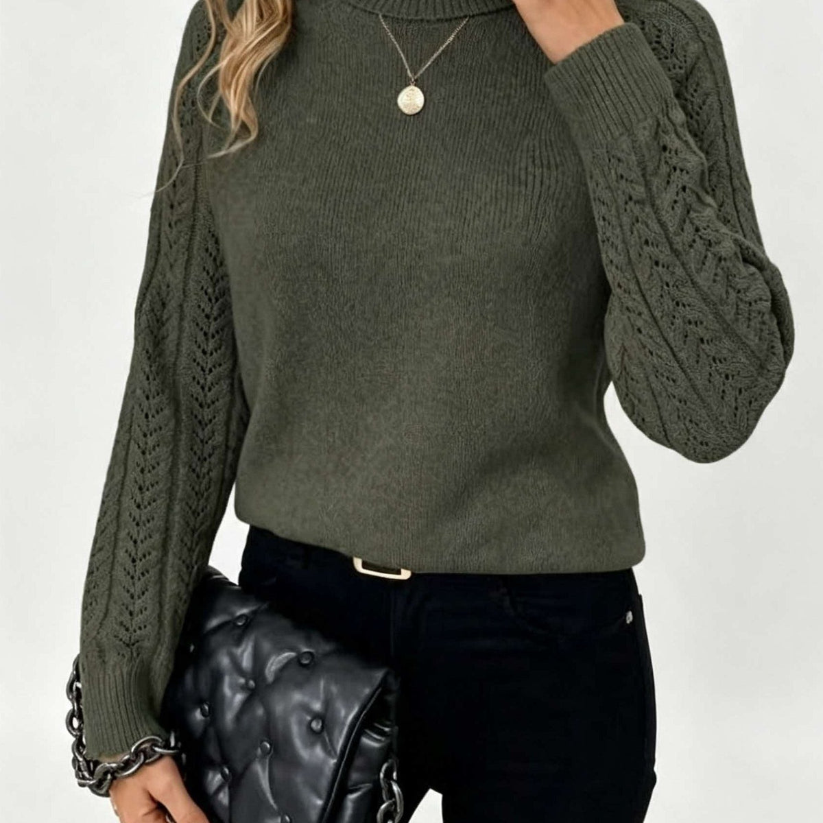Women’s High-Neck Lightweight Warm Pullover Sweater for Versatile Layering