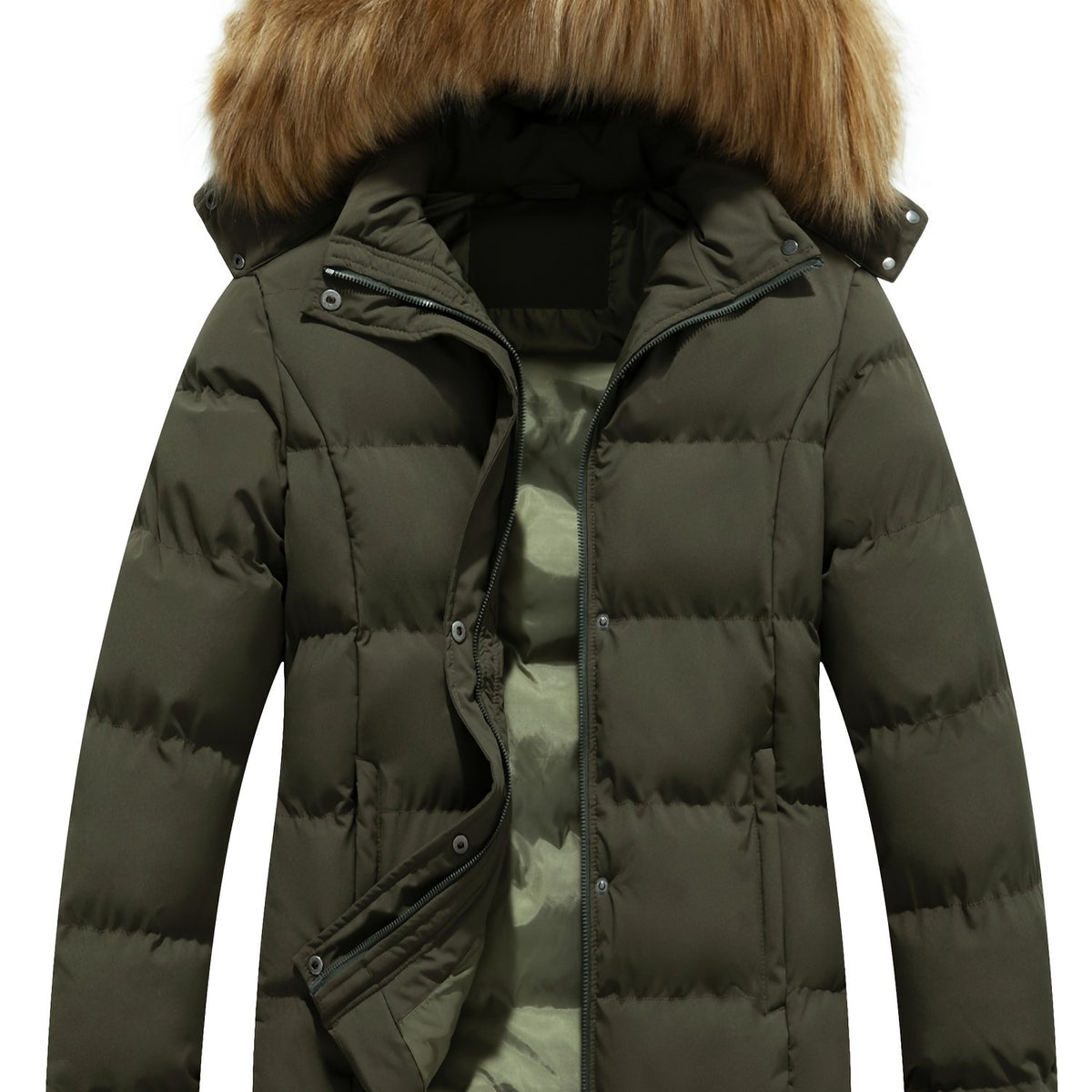 Women's Hooded Warm Winter Puffer Coat with Removable Hood