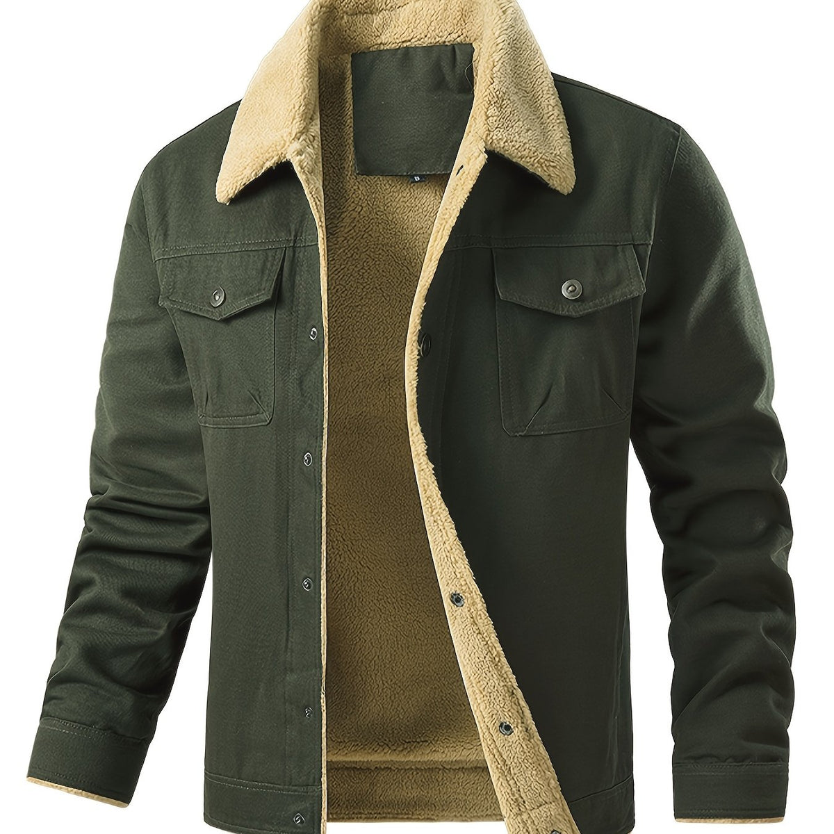 Men's Fleece-Lined Workwear Jacket for Warmth in Fall/Winter