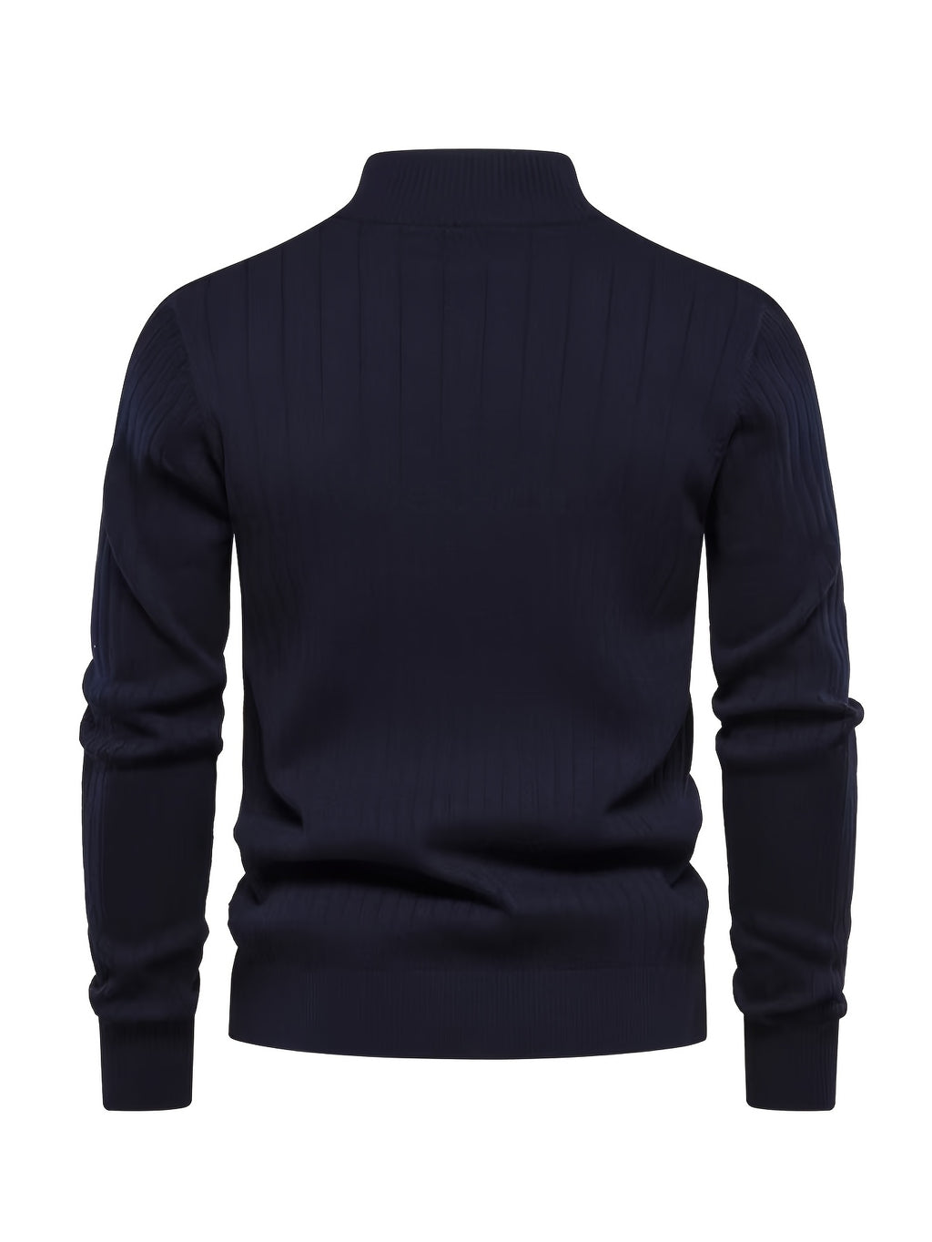 Men's Stand Collar Zipper Knit Pullover Sweater for Fall Comfort