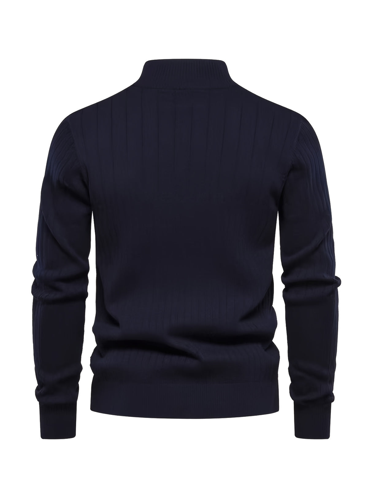 Men's Stand Collar Zipper Knit Pullover Sweater for Fall Comfort