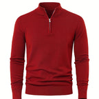 Men's Knit Zip-Front Sweater - Warm Thick Pullover for Cold Weather