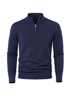 Men's Knit Zip-Front Sweater - Warm Thick Pullover for Cold Weather