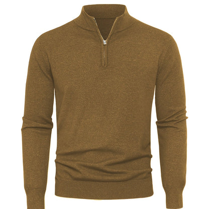 Men's Knit Zip-Front Sweater - Warm Thick Pullover for Cold Weather