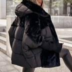 Women's Faux Fur Hooded Coat for Insulated Autumn Wear