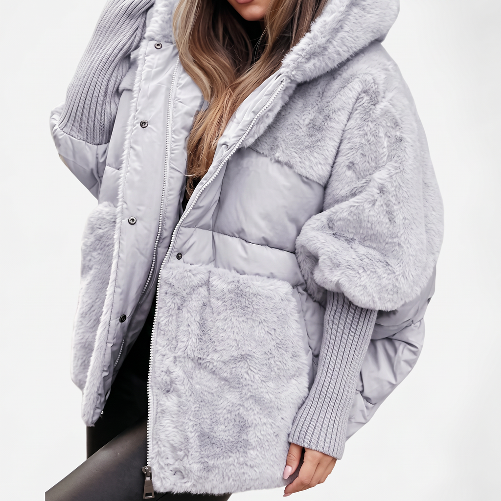 Women's Faux Fur Hooded Coat for Insulated Autumn Wear