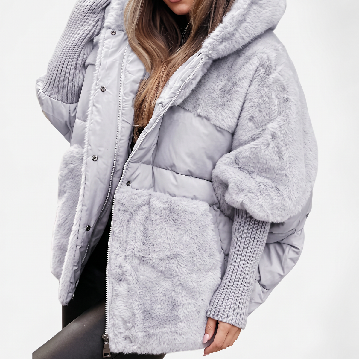 Women's Faux Fur Hooded Coat for Insulated Autumn Wear