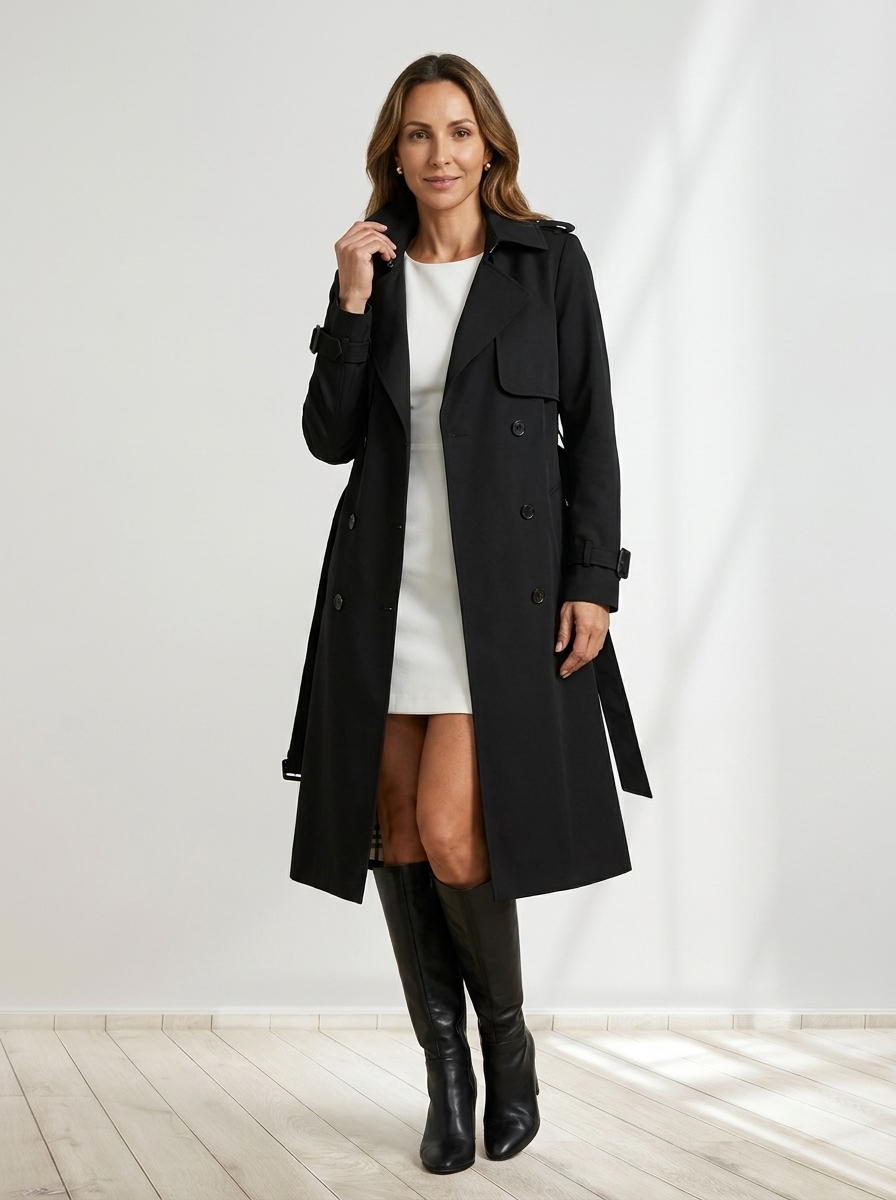 Belted Trench Coat Woman