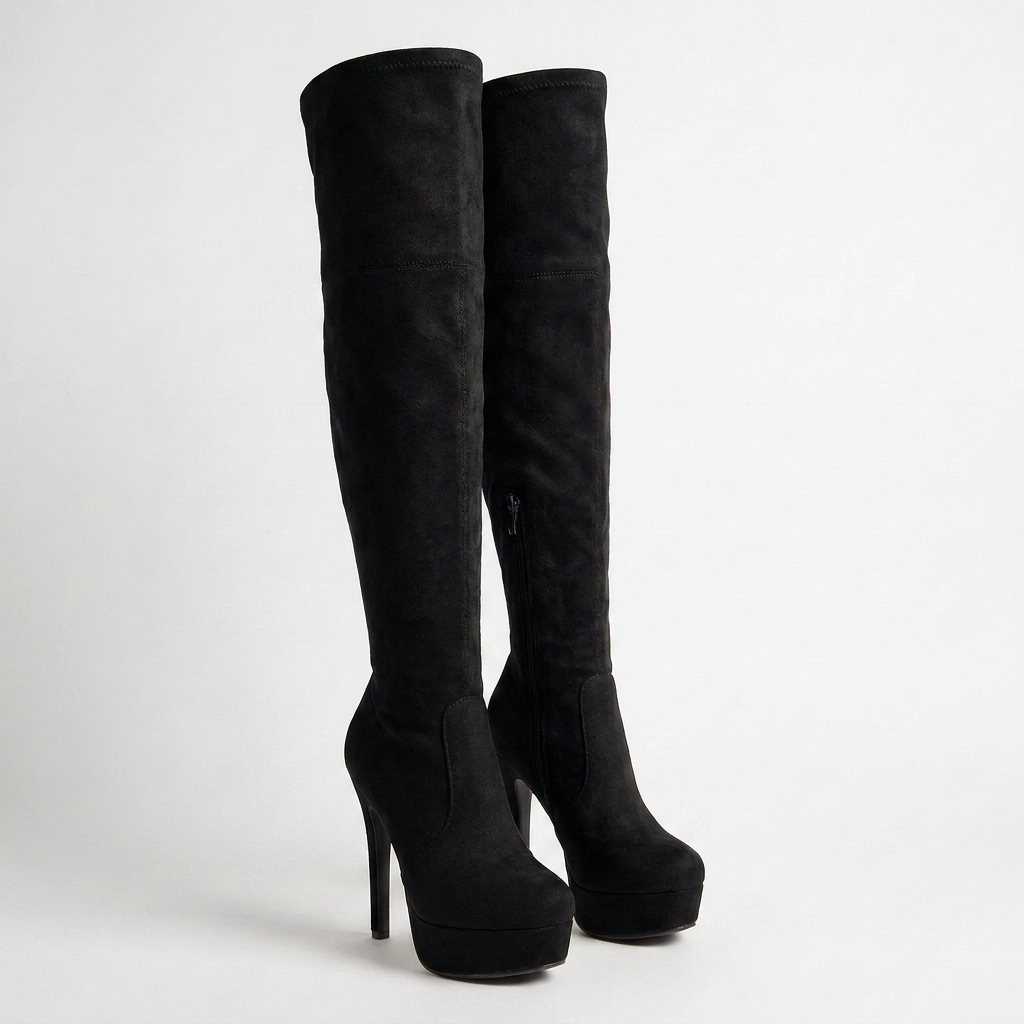 Knee High Stiletto Boots with Side Zipper for Everyday and Evening Wear