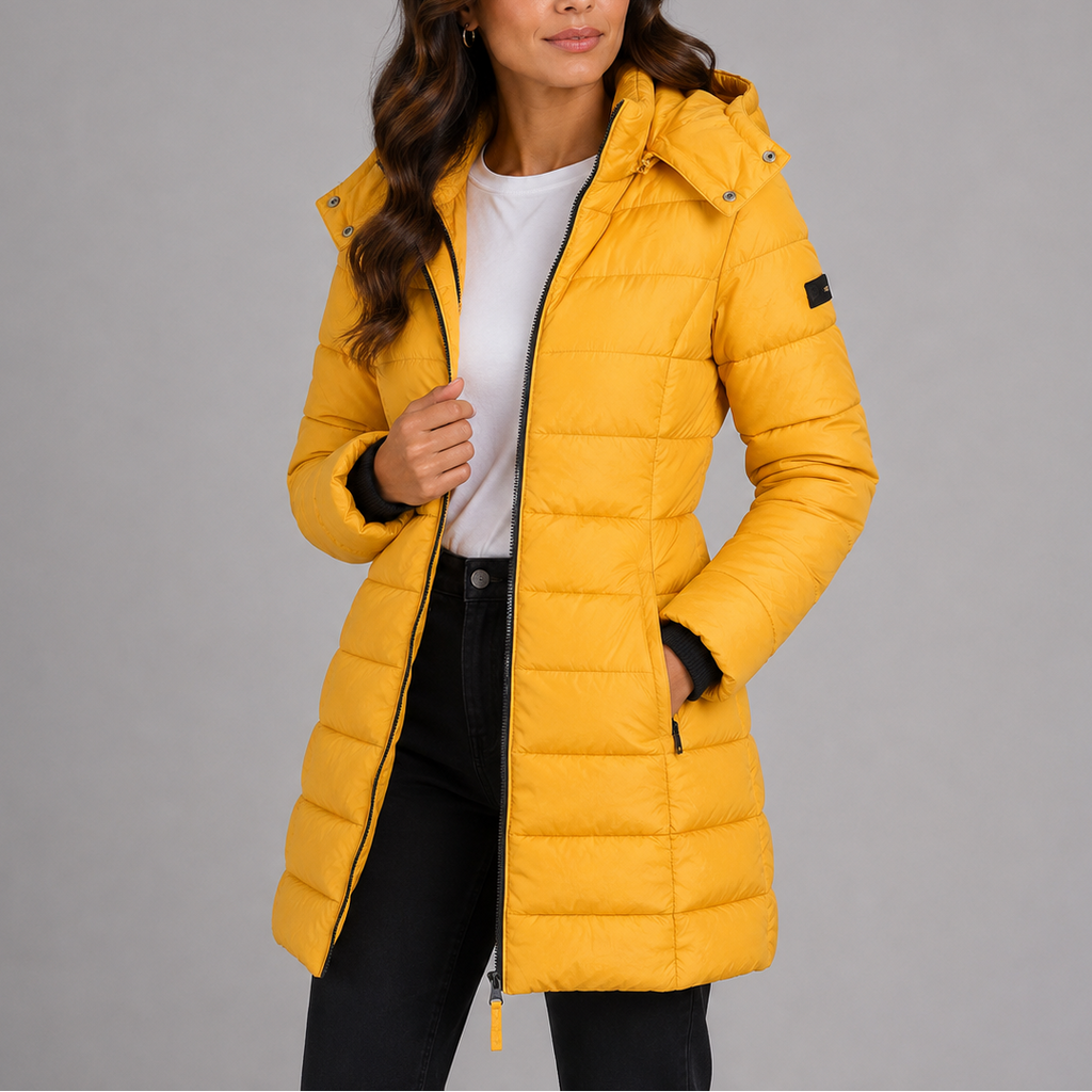 Women's Hooded Quilted Puffer Jacket with Cotton Insulation