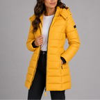 Women's Hooded Quilted Puffer Jacket with Cotton Insulation