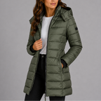 Women's Hooded Quilted Puffer Jacket with Cotton Insulation