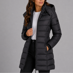 Women's Hooded Quilted Puffer Jacket with Cotton Insulation
