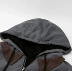 Men's Hooded Mid-Season Fleece-Lined Jacket with Zip Front