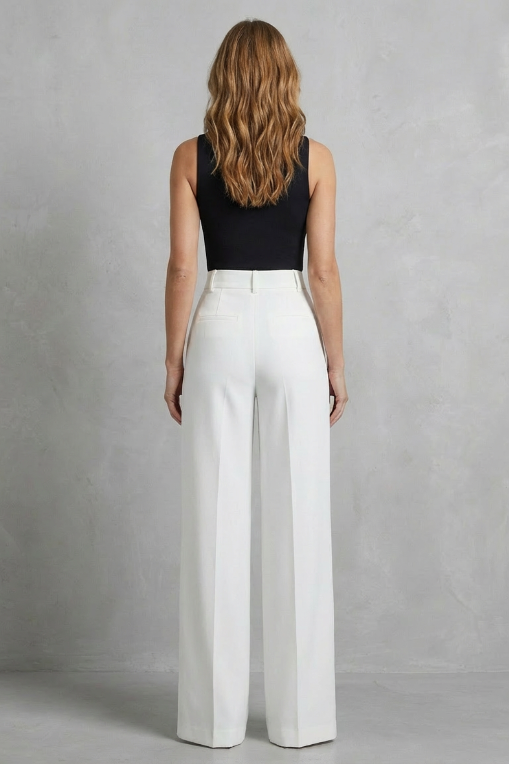 Women High Waist Wide Leg Trousers - Structured Elegance for Modern Comfort