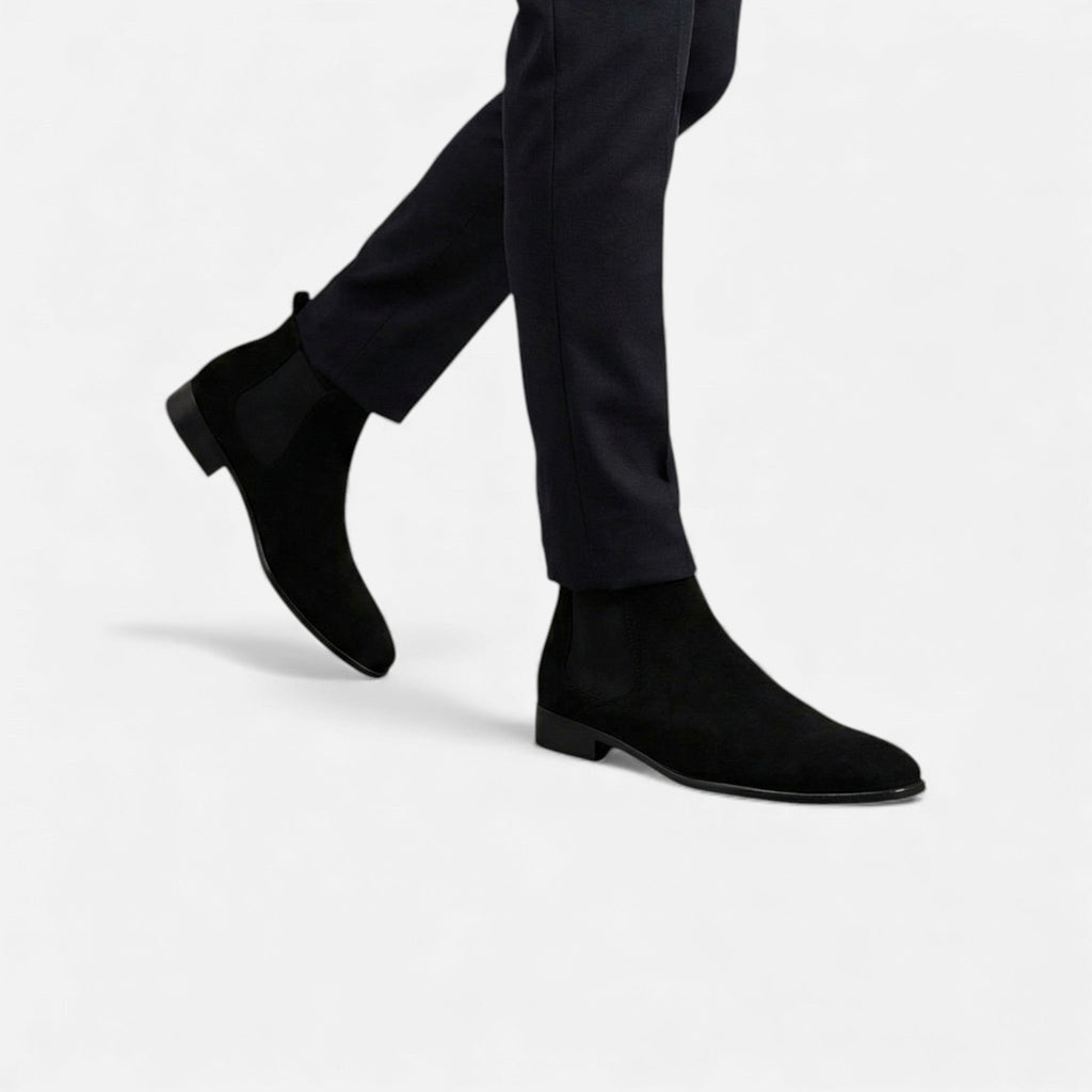 Men's Suede Chelsea Boots with Square Toe for Everyday Wear