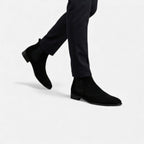 Men's Suede Chelsea Boots with Square Toe for Everyday Wear