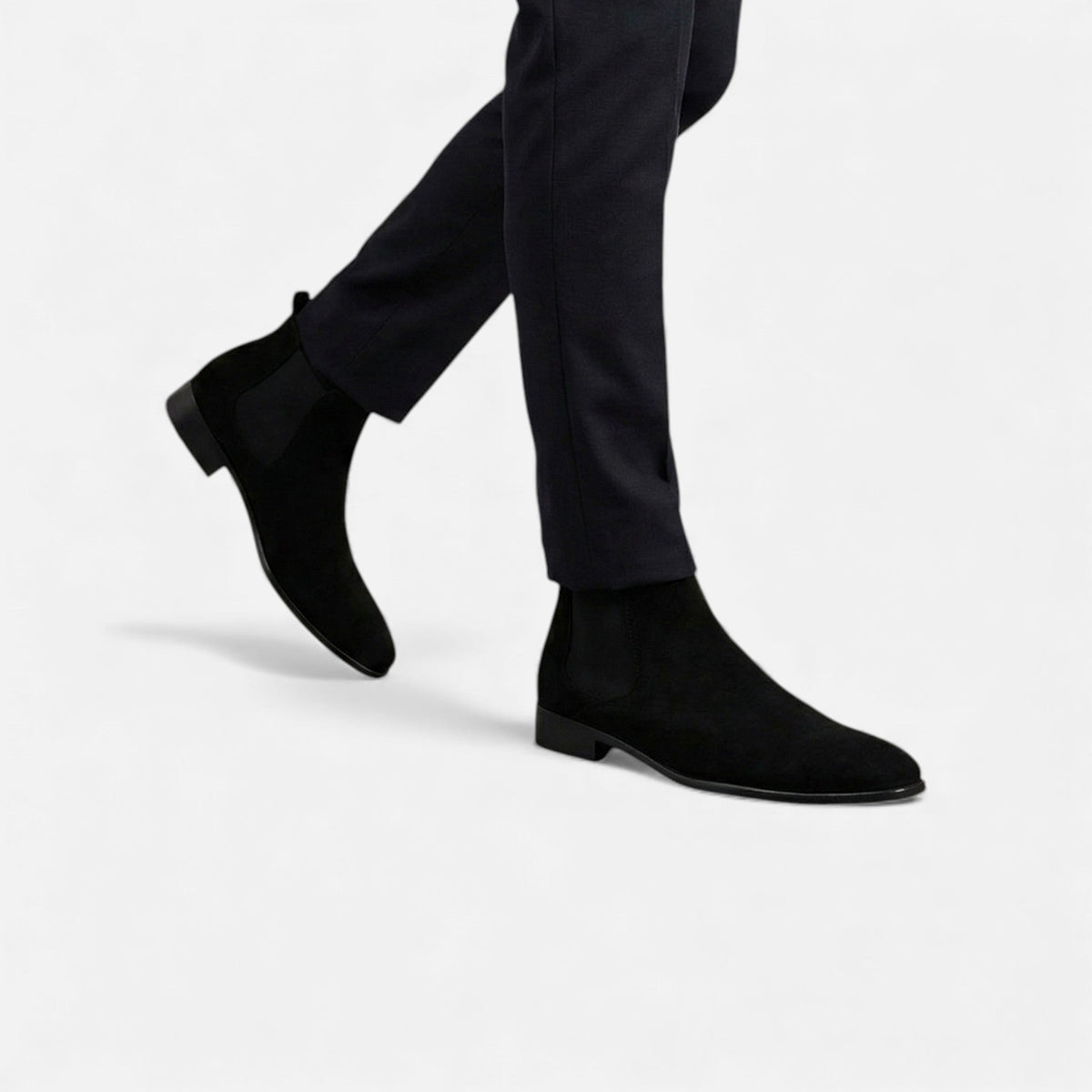 Men's Suede Chelsea Boots with Square Toe for Everyday Wear