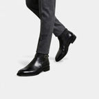 Men's Leather Jodhpur Slip-On Boots with Durable Rubber Outsole