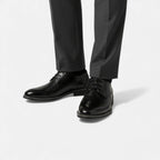 Men's Derby Shoes - Leather Lace-Up for Formal Wear and Daily Use