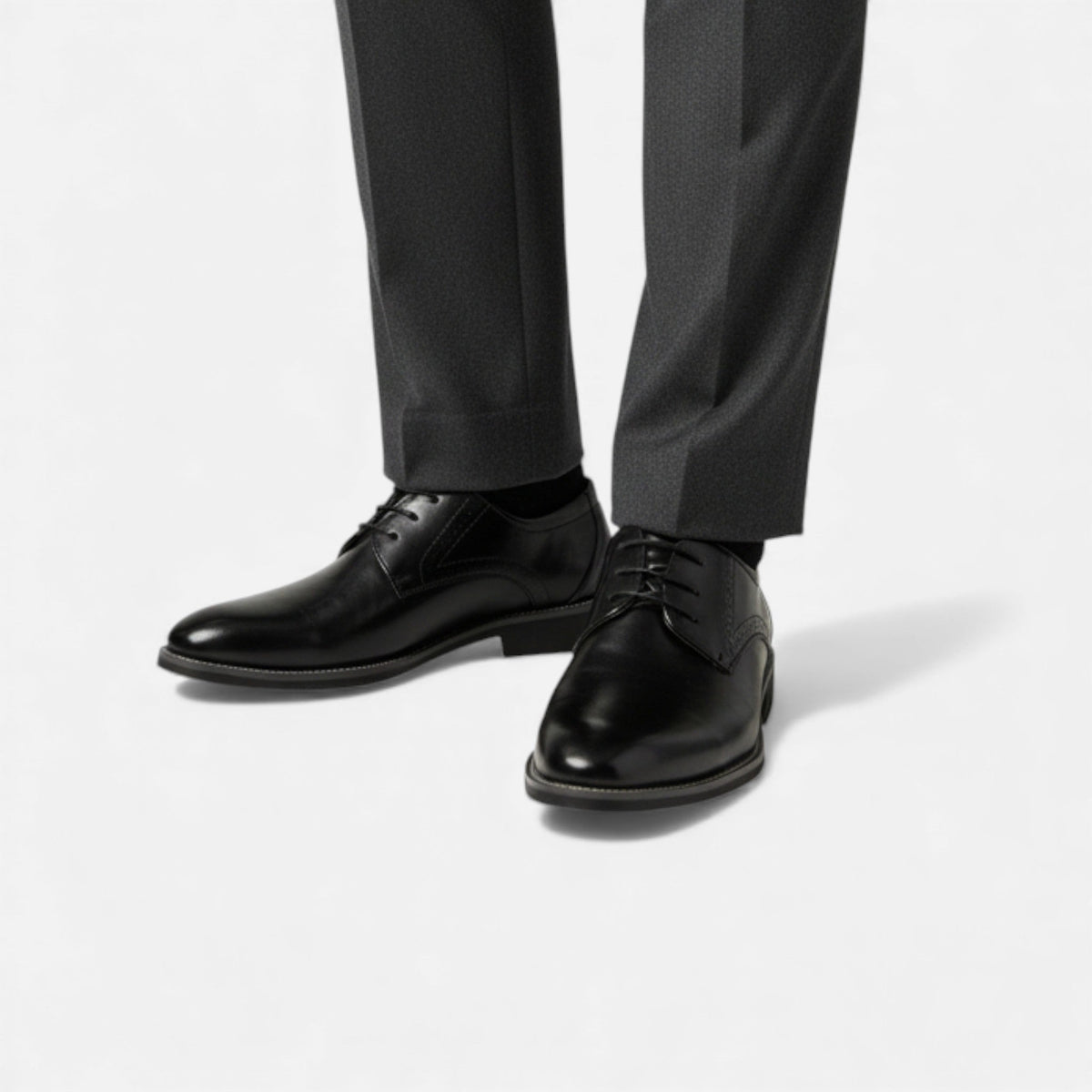 Men's Derby Shoes - Leather Lace-Up for Formal Wear and Daily Use