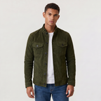 Men's Button-Up Suede-Look Trucker Jacket