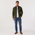 Men's Button-Up Suede-Look Trucker Jacket