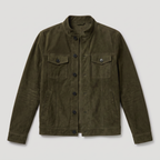 Men's Button-Up Suede-Look Trucker Jacket