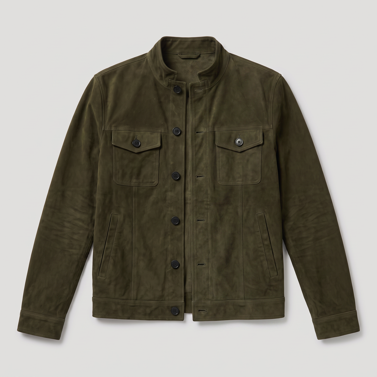 Men's Button-Up Suede-Look Trucker Jacket