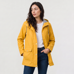 Women's Waterproof Hooded Rain Jacket - Lightweight Wind-Resistant Coat