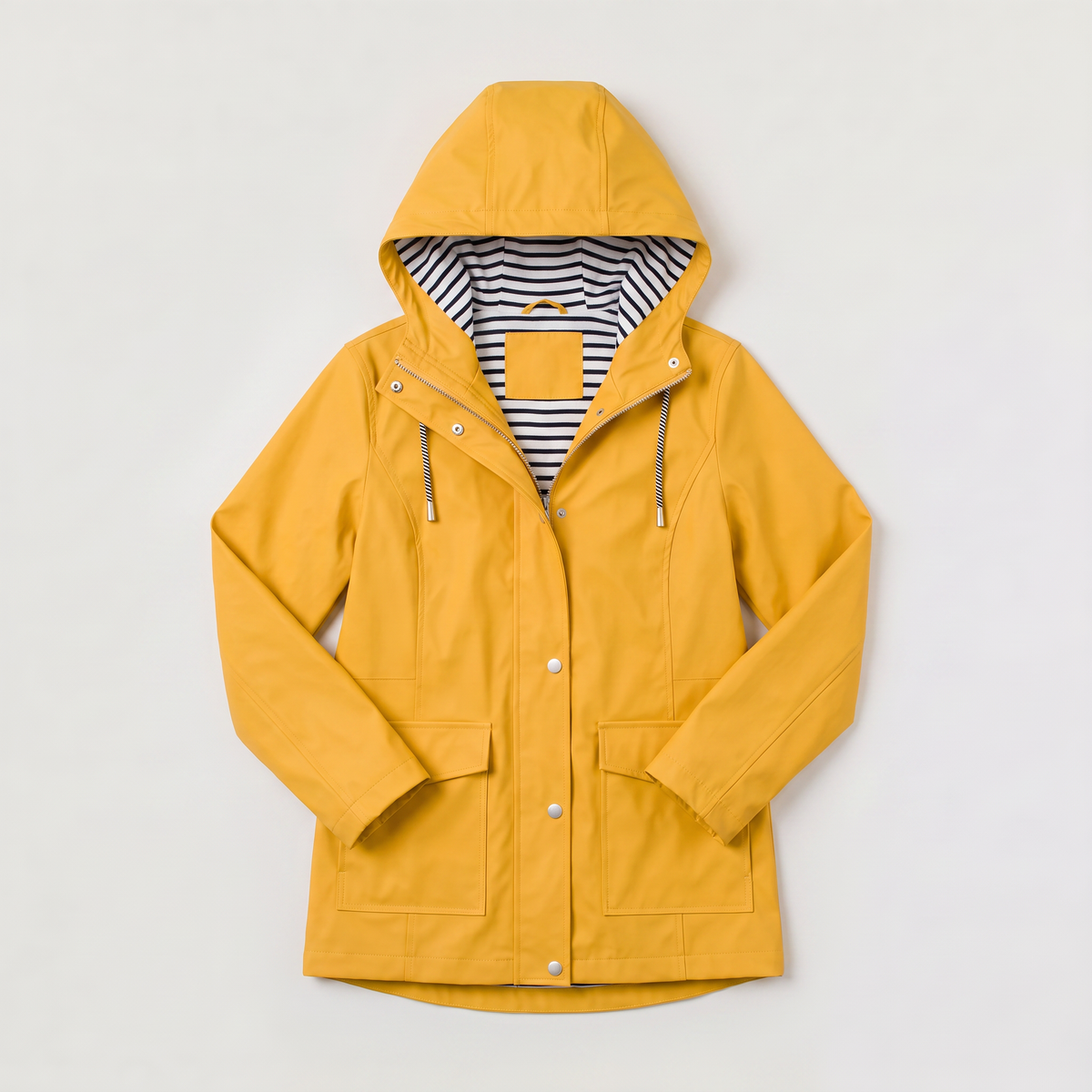 Women's Waterproof Hooded Rain Jacket - Lightweight Wind-Resistant Coat