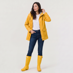 Women's Waterproof Hooded Rain Jacket - Lightweight Wind-Resistant Coat