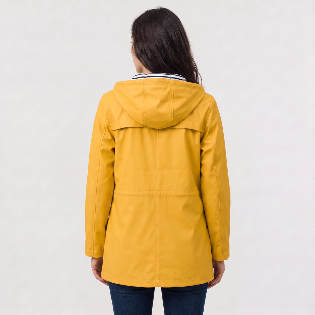 Women's Waterproof Hooded Rain Jacket - Lightweight Wind-Resistant Coat