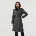 Women's Single-Breasted Belted Trench Coat