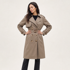 Women's Single-Breasted Belted Trench Coat