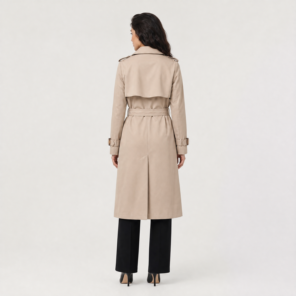 Women's Single-Breasted Belted Trench Coat