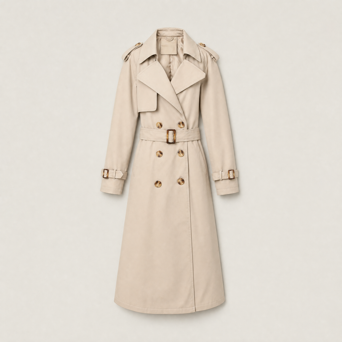 Women's Single-Breasted Belted Trench Coat