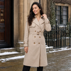 Women's Single-Breasted Belted Trench Coat