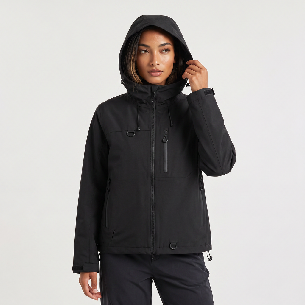 Women's Short Hooded Rain Jacket for Everyday Weather Protection