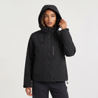 Women's Short Hooded Rain Jacket for Everyday Weather Protection